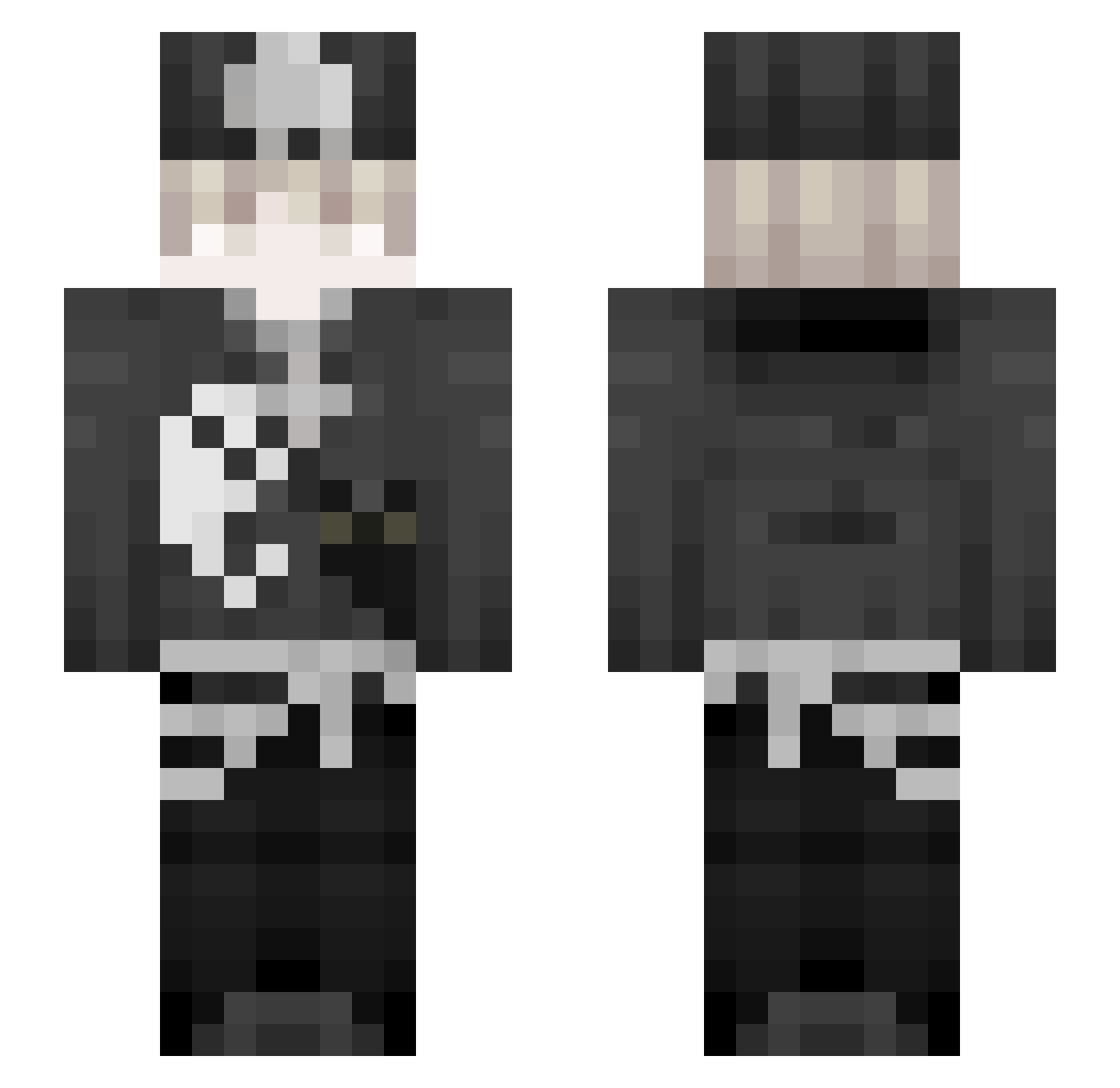 Yazxr Minecraft skin, front and back view