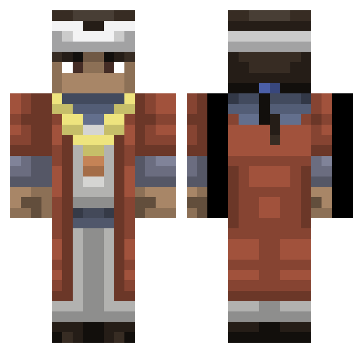 Ren3276 Minecraft skin, front and back view