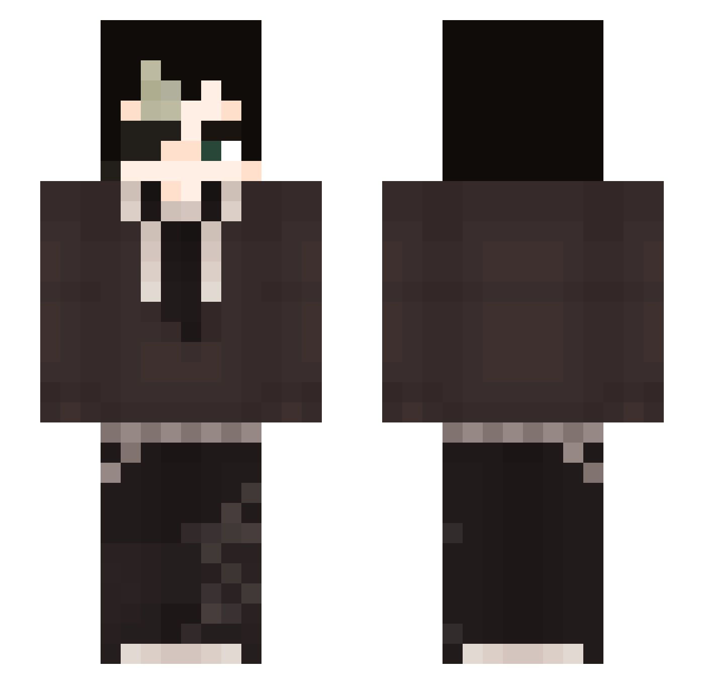 Pluteon_ Minecraft skin, front and back view