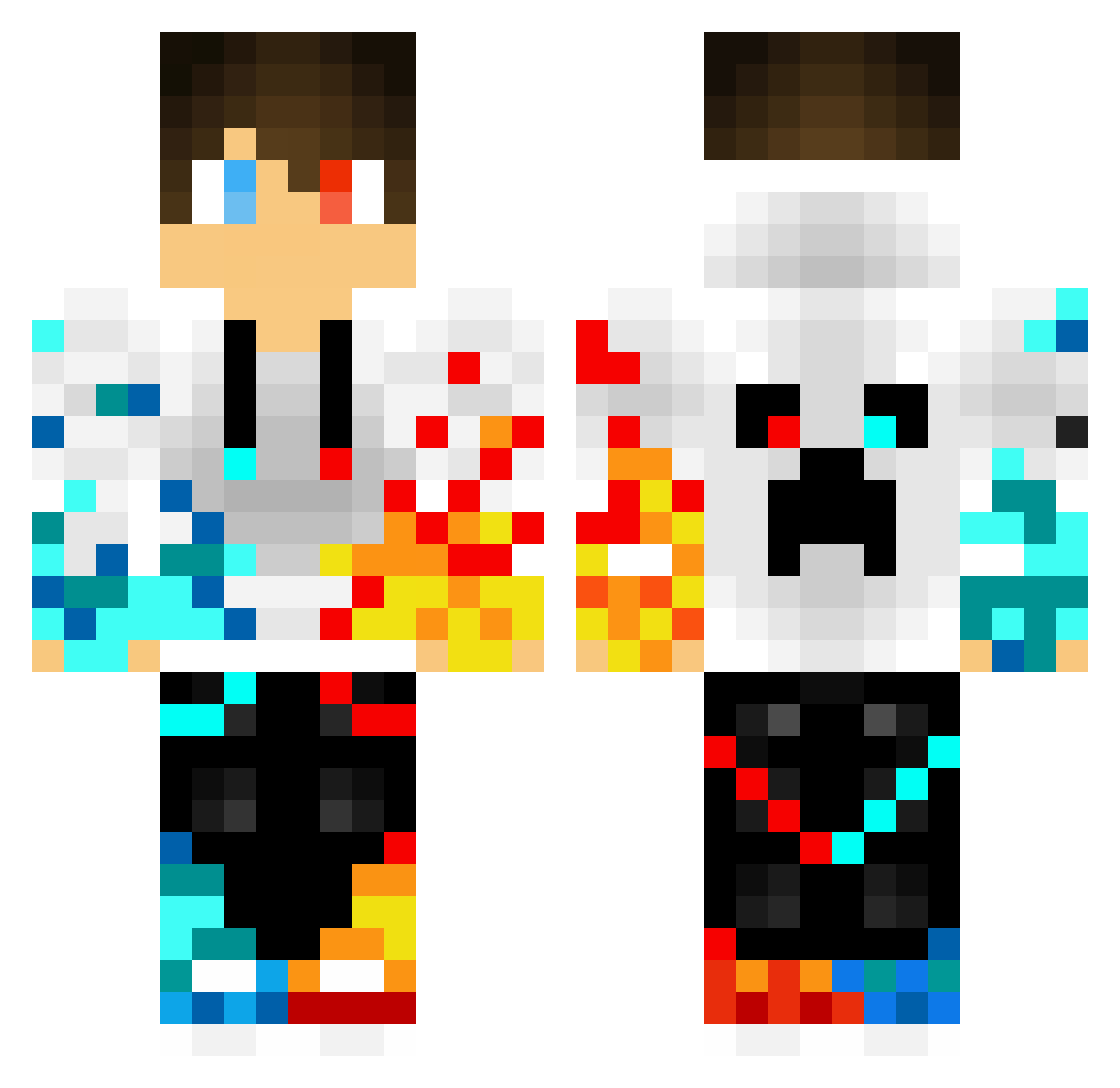 Feticide Minecraft skin, front and back view
