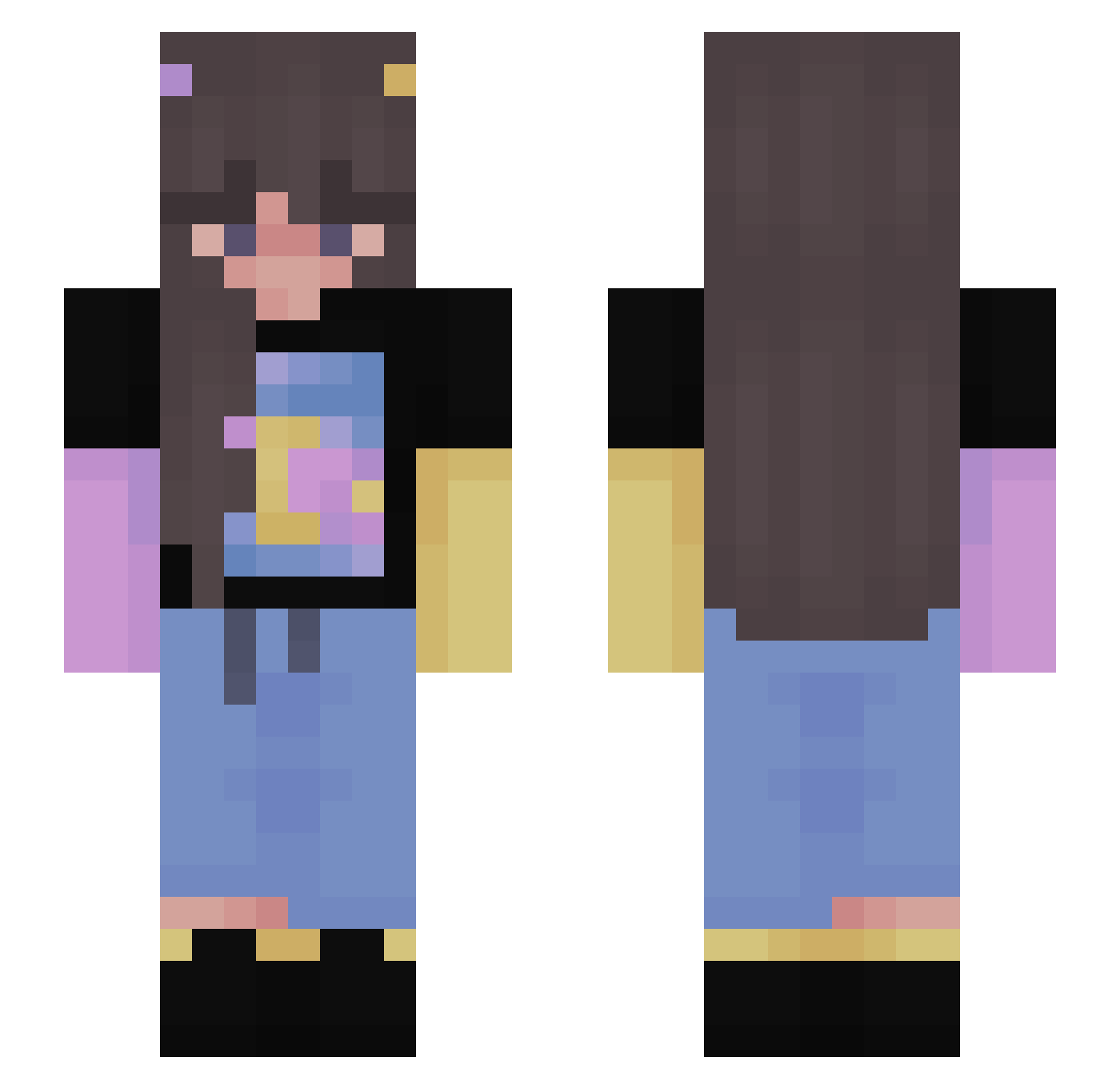 Lopatkaaa Minecraft skin, front and back view