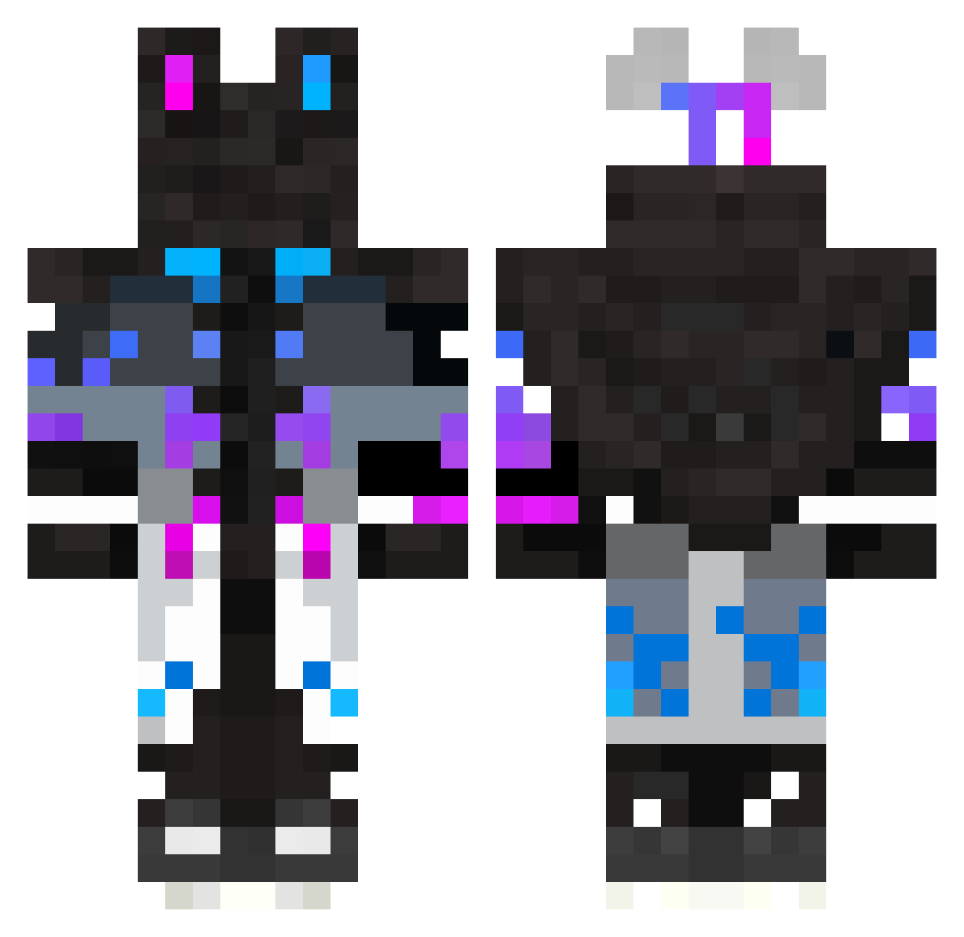 valkyrier Minecraft skin, front and back view