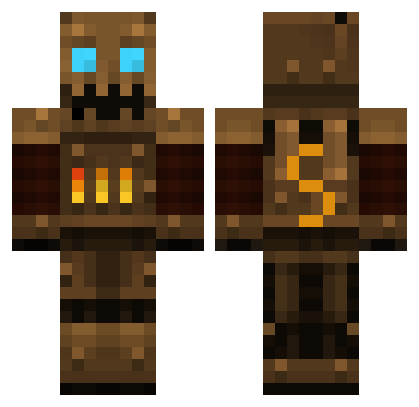 Tineid Minecraft skin, front and back view