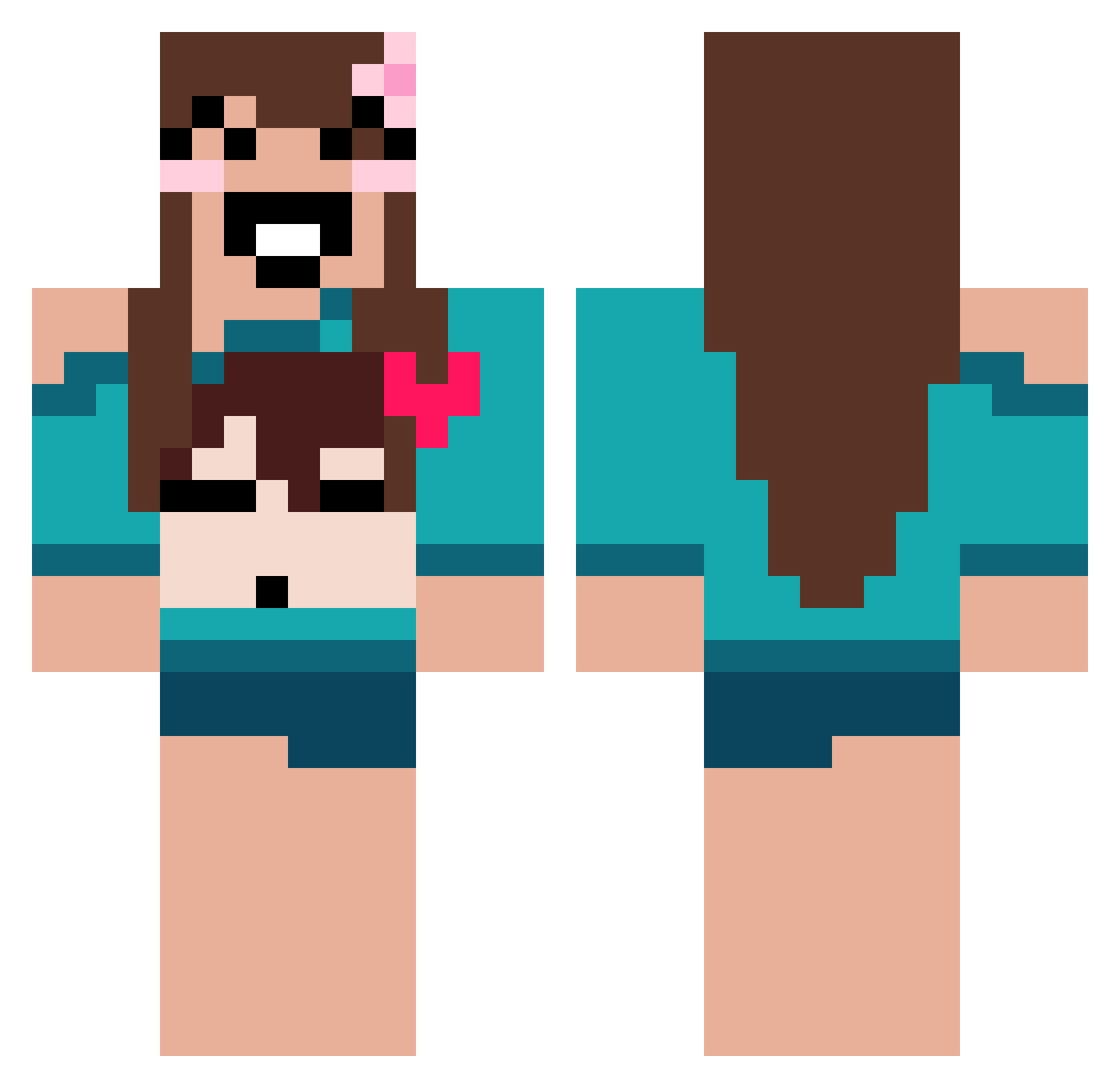 unstablecupcake Minecraft skin, front and back view