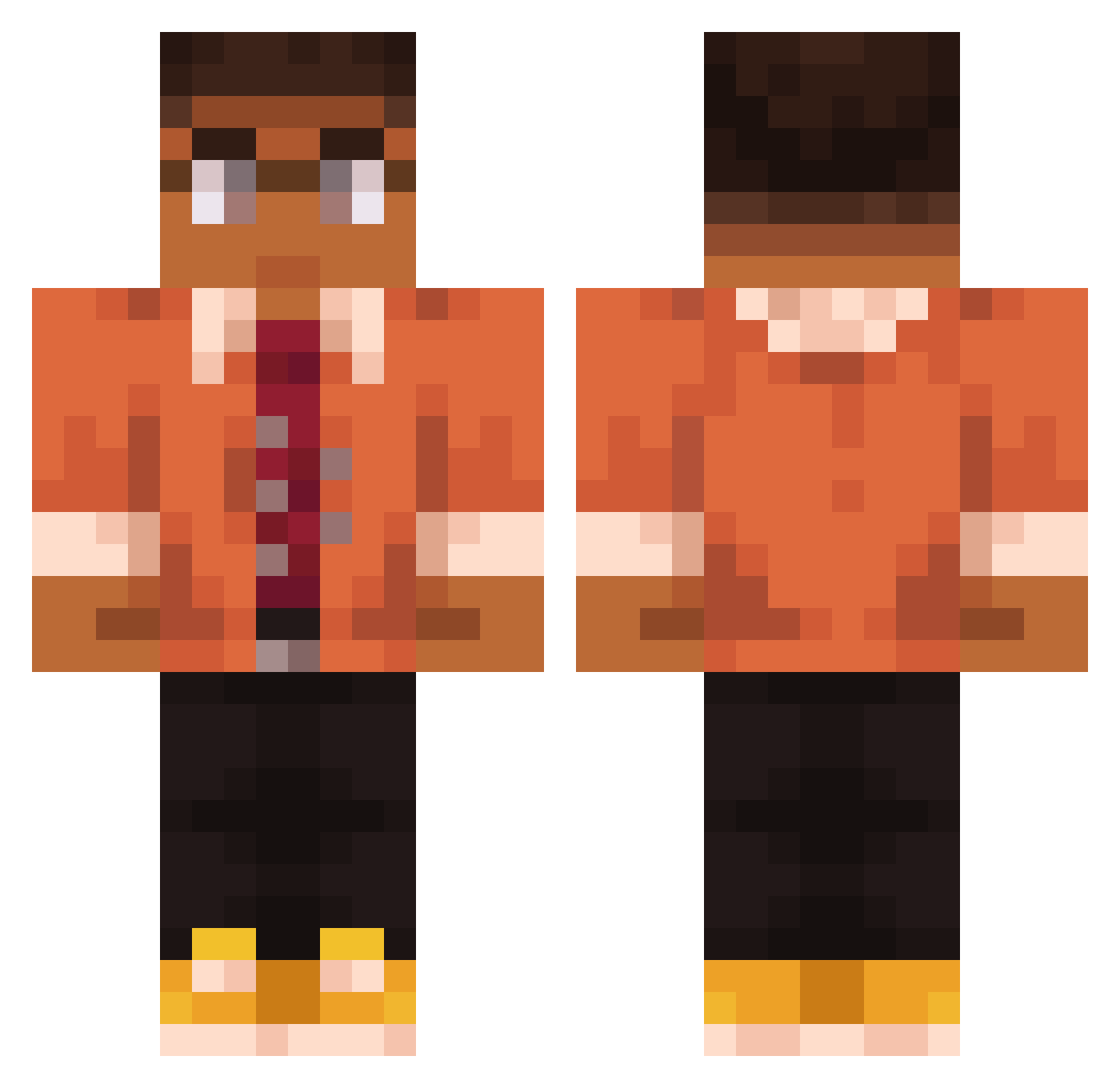 DrSliced Minecraft skin, front and back view