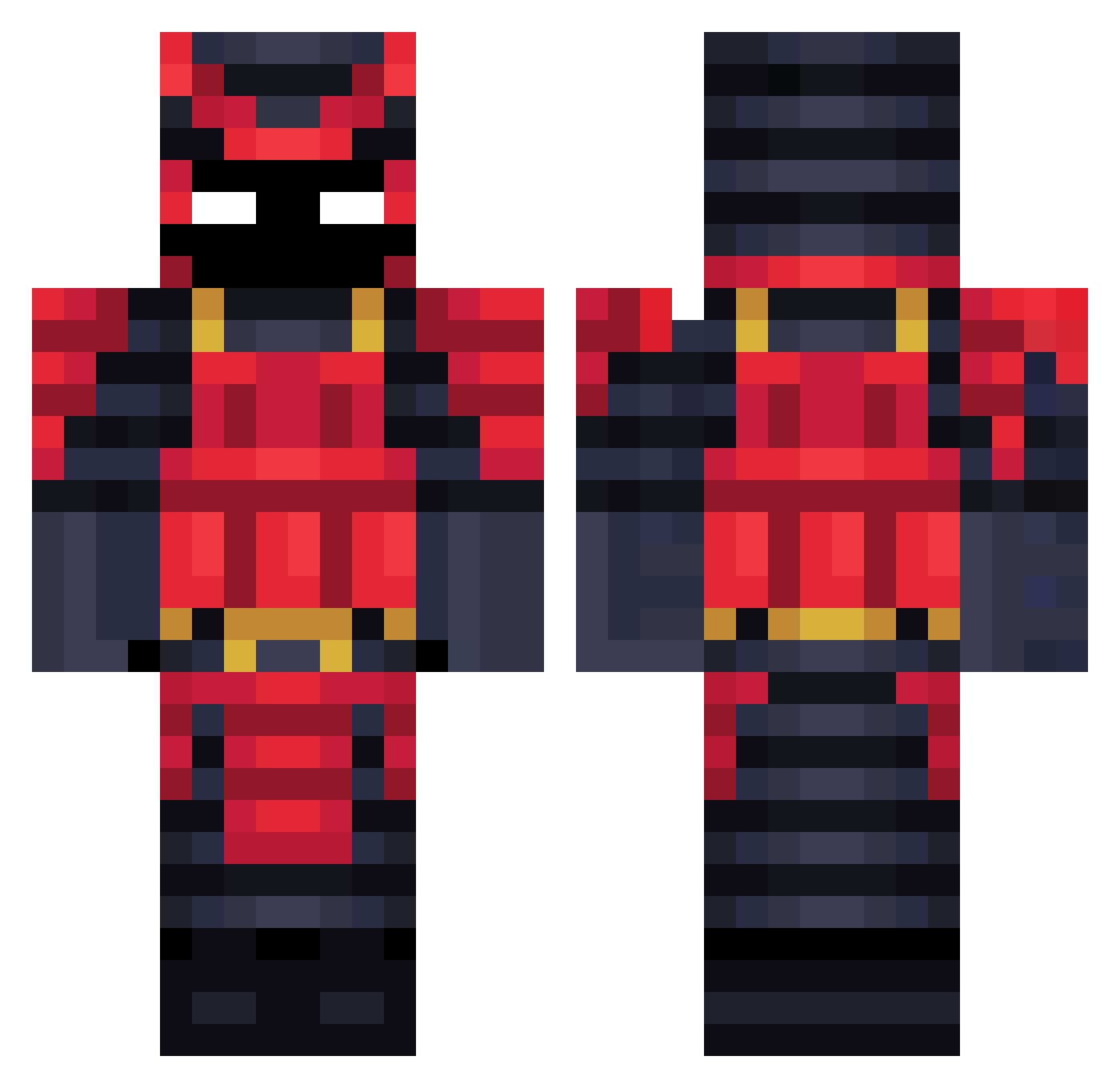 TopRilly Minecraft skin, front and back view