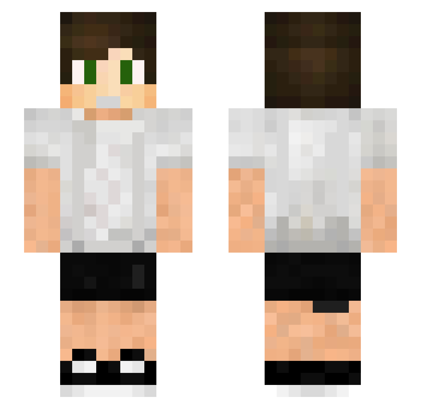 ybfsrt Minecraft skin, front and back view