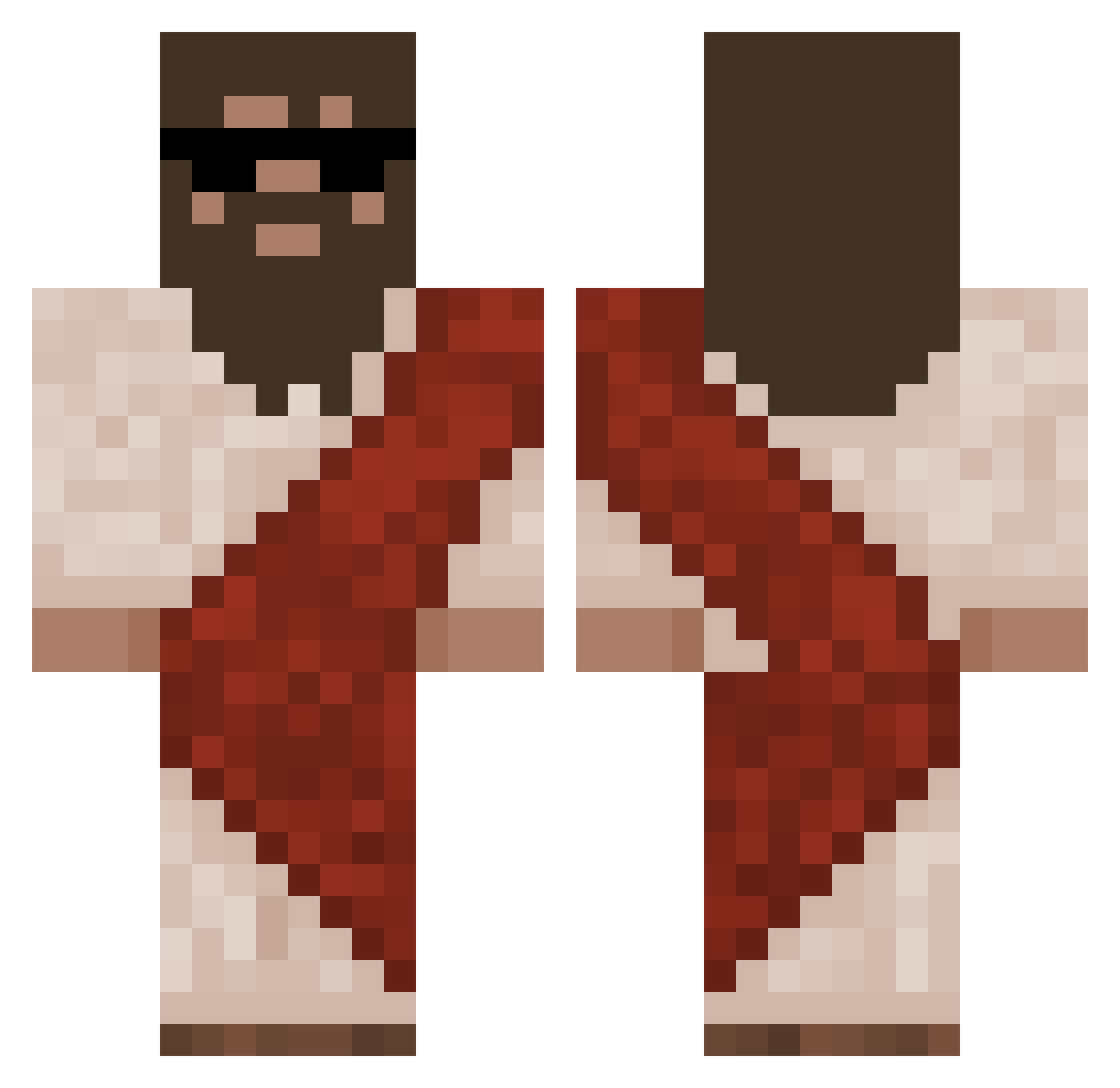 S1xN1ne Minecraft skin, front and back view