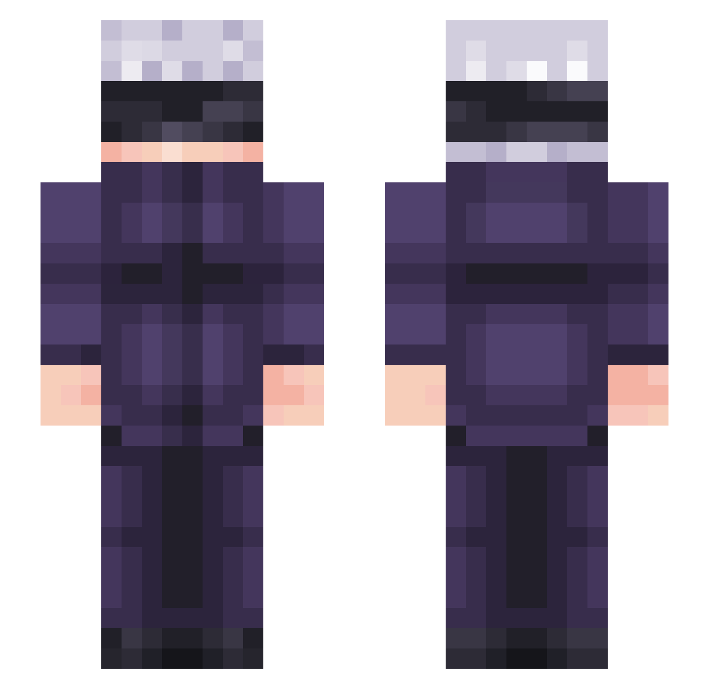 vyk3n Minecraft skin, front and back view