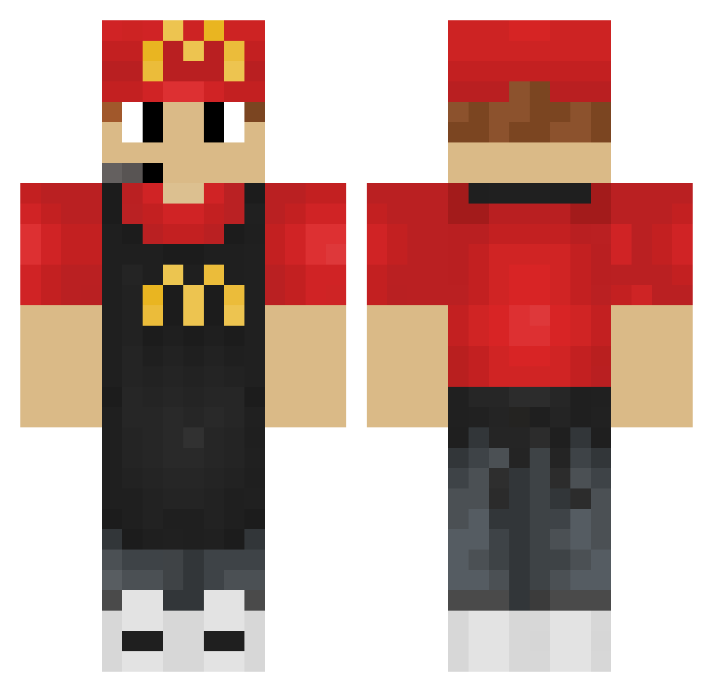 GepeldePinda Minecraft skin, front and back view