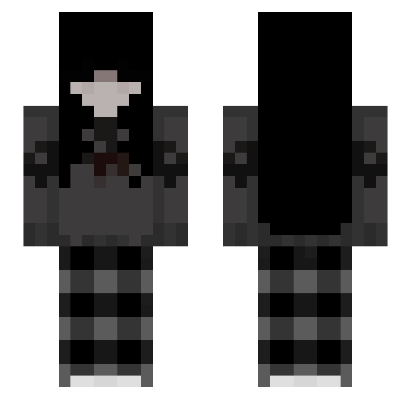 Polcix Minecraft skin, front and back view