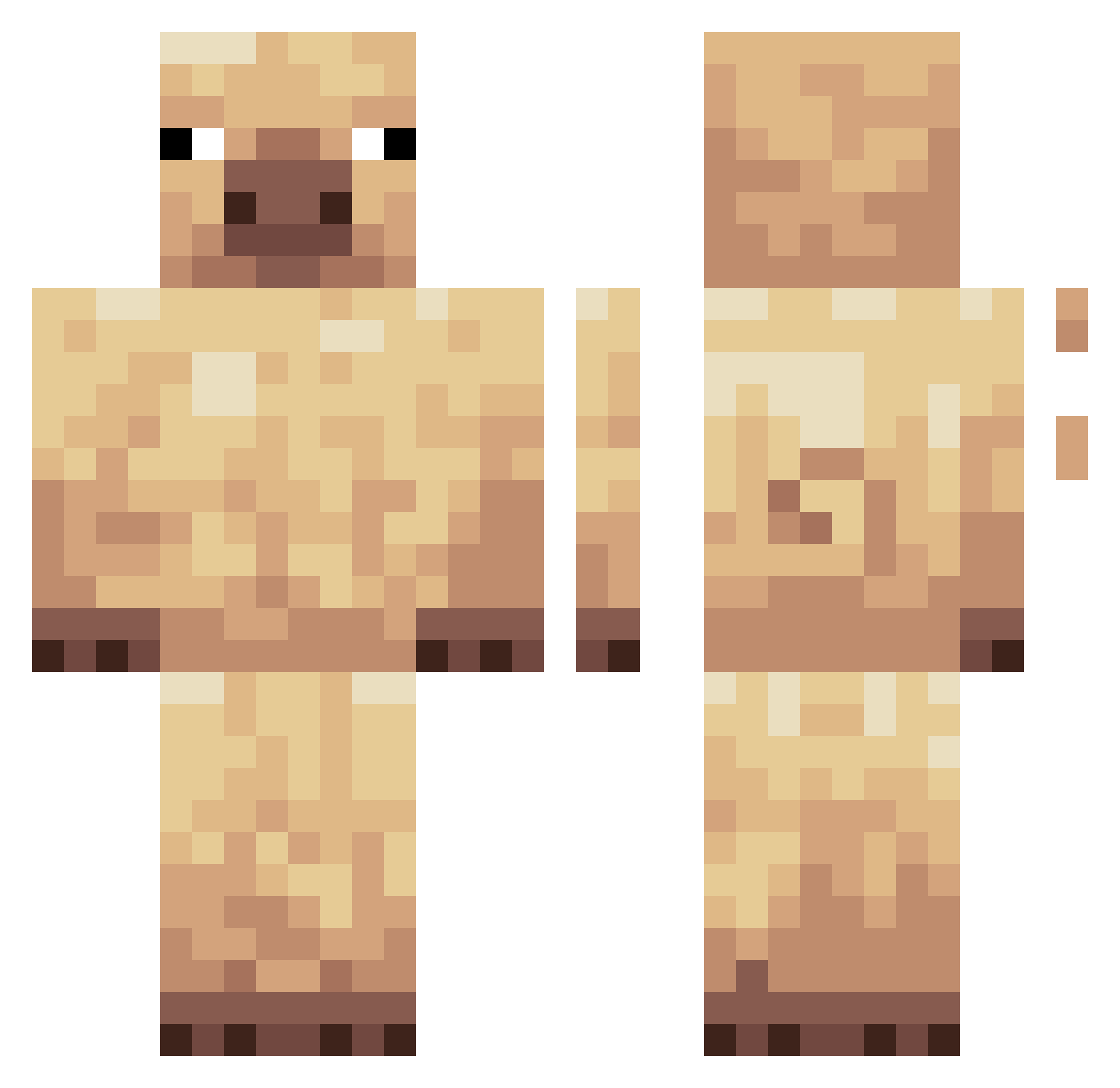 MonkeyD_Dong Minecraft skin, front and back view