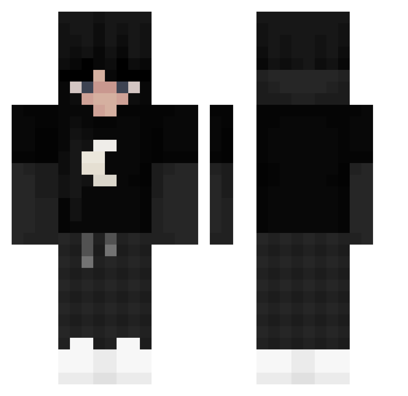Jinnyyx Minecraft skin, front and back view