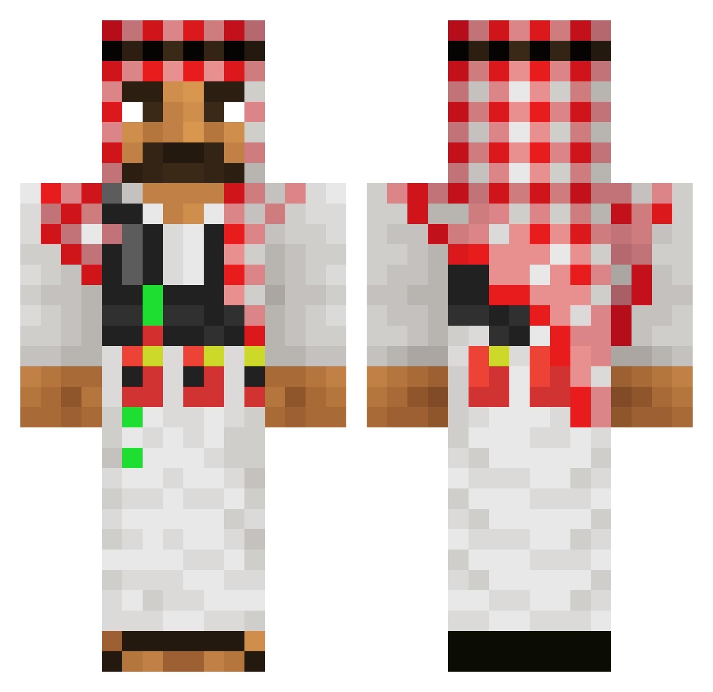 superforme Minecraft skin, front and back view