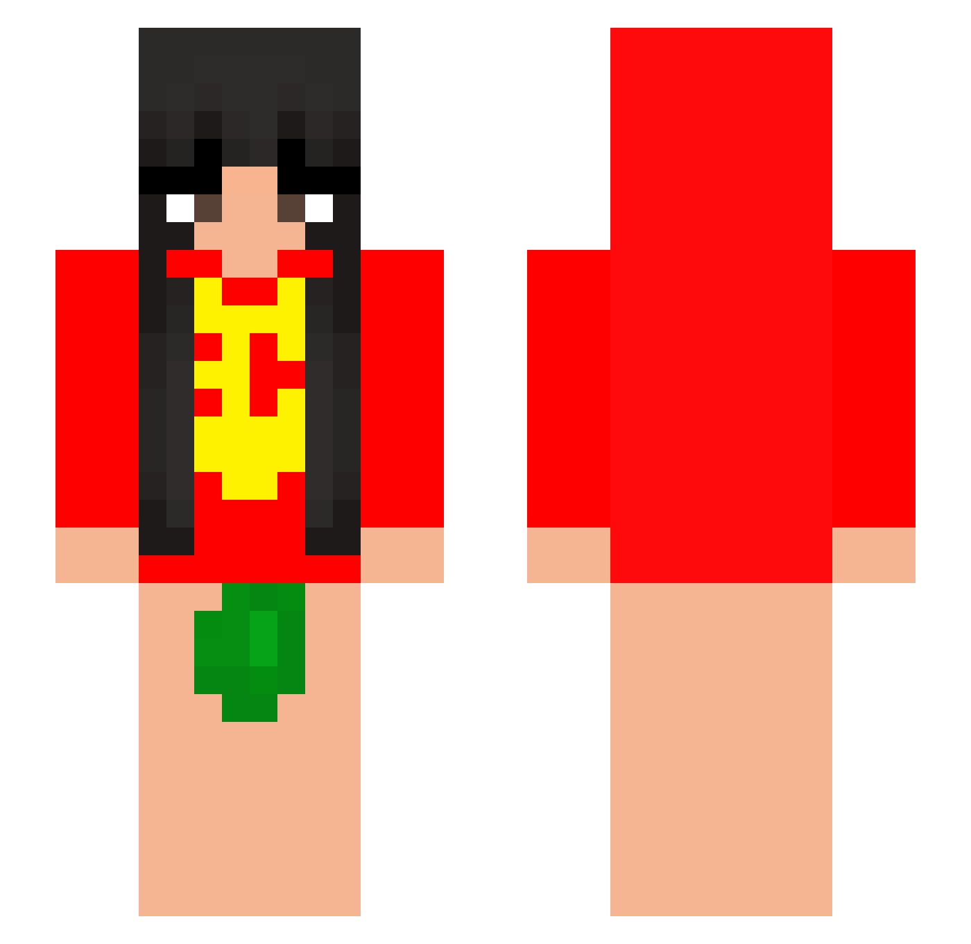 Snolpey Minecraft skin, front and back view