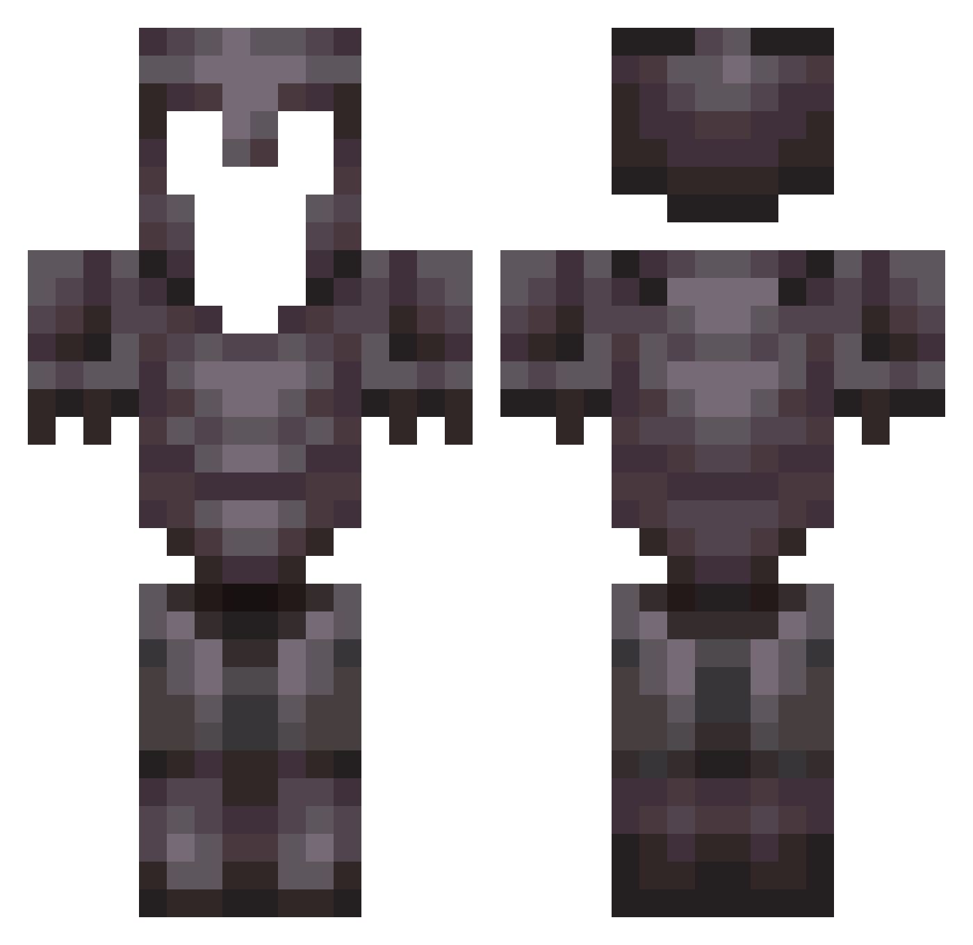 TajekaVr Minecraft skin, front and back view