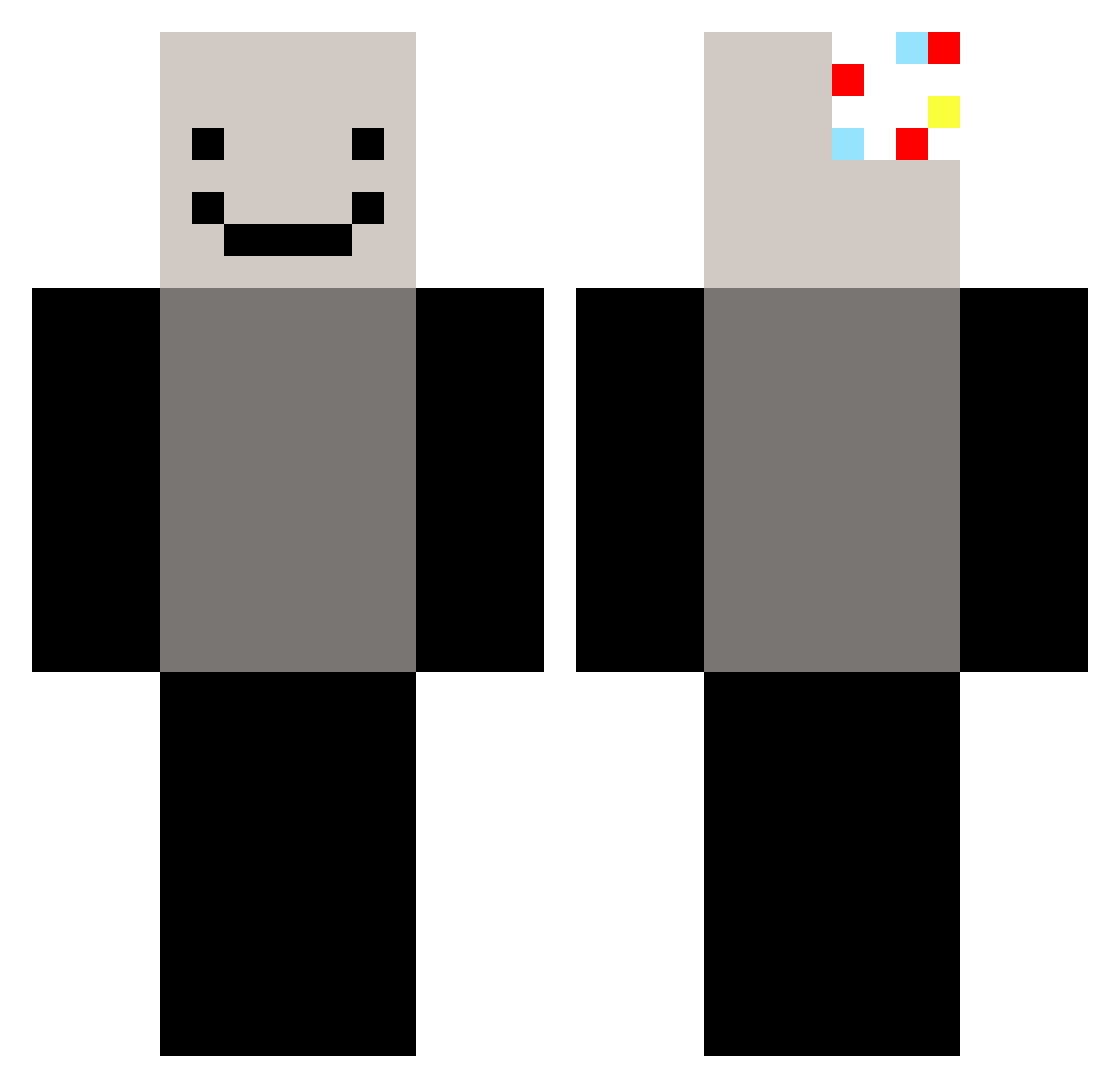 SteveBlockington Minecraft skin, front and back view