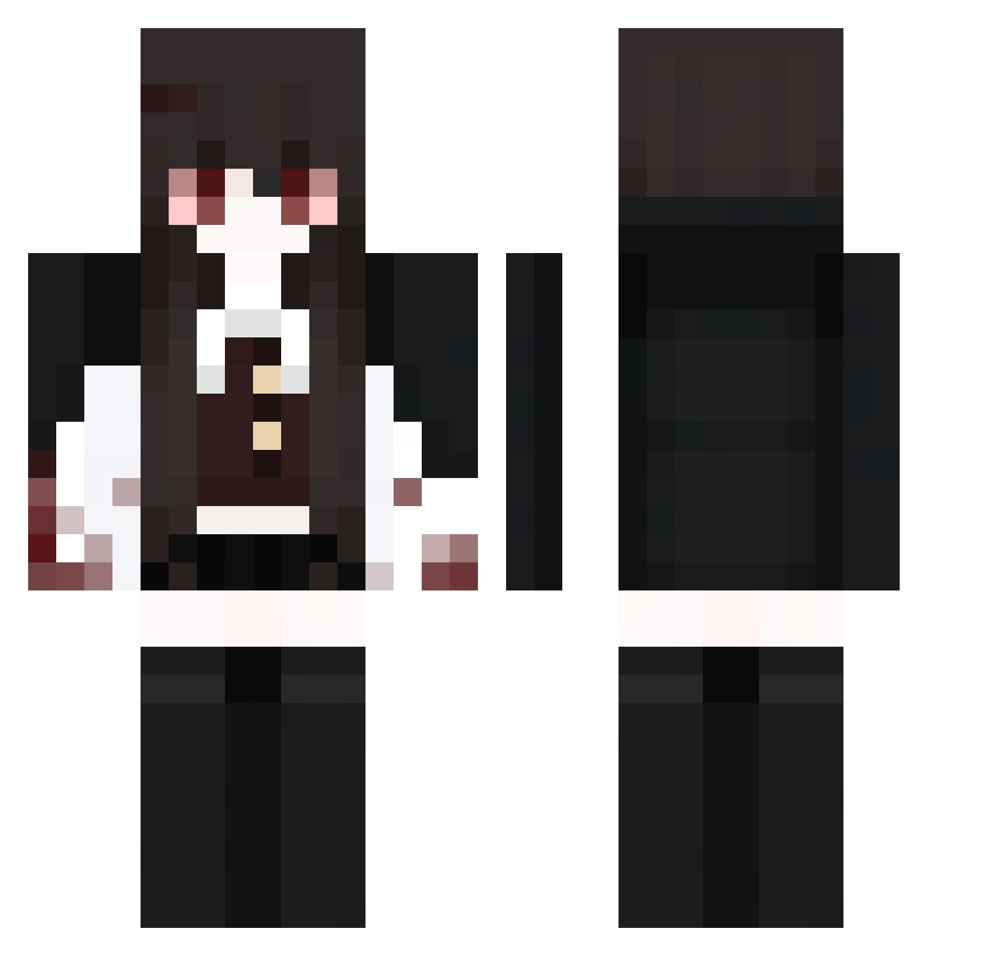 jexuni Minecraft skin, front and back view