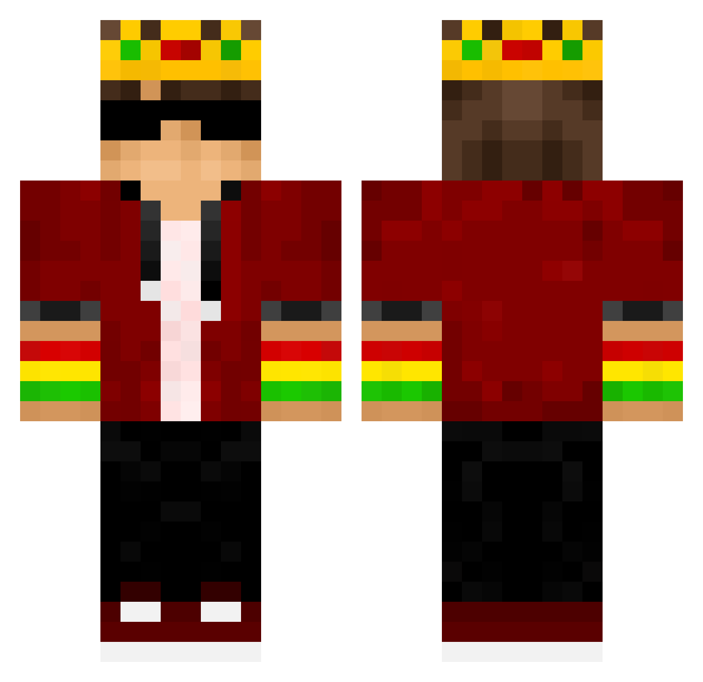 RogerinHeteroTop Minecraft skin, front and back view