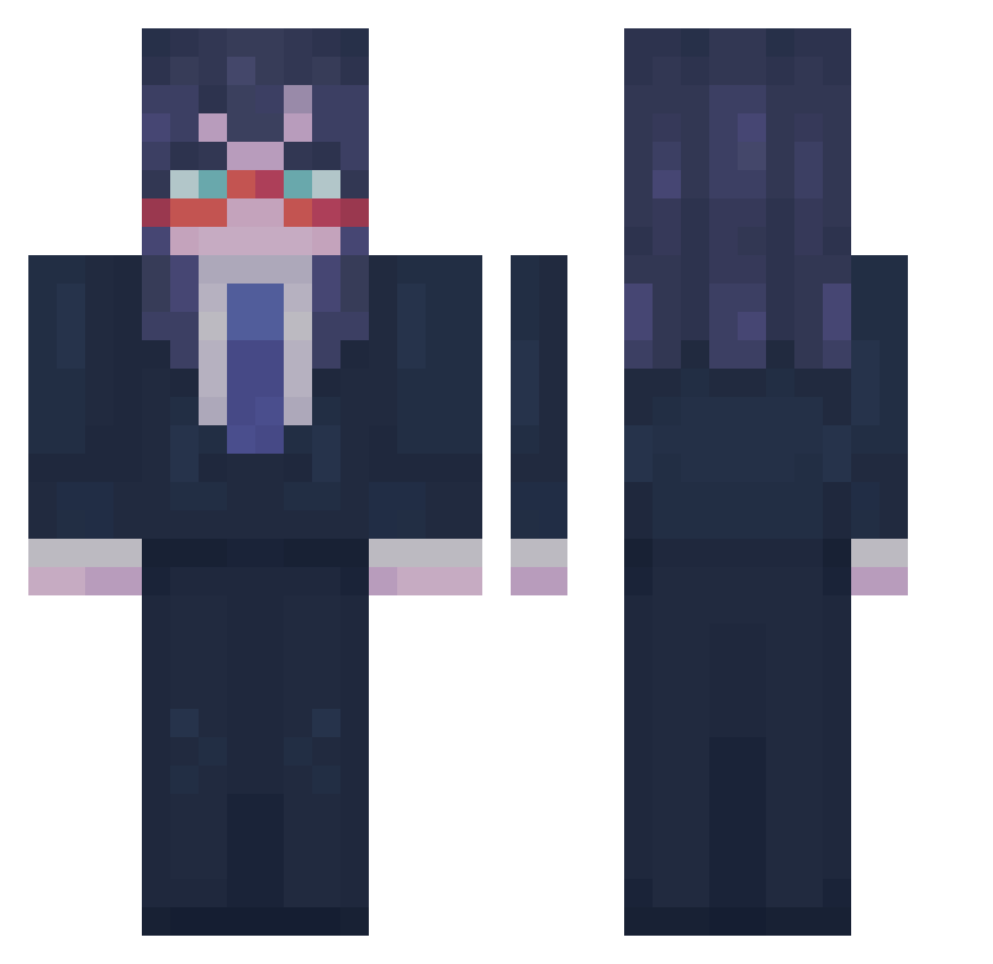 FireLordPanda Minecraft skin, front and back view