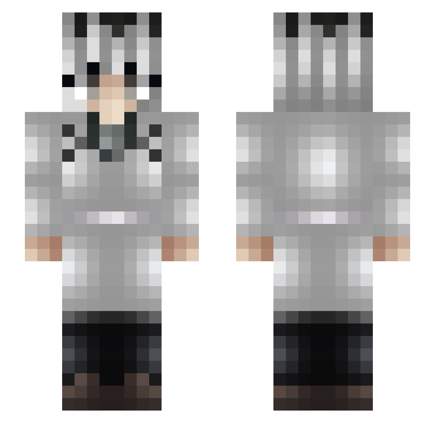 sideeffectt Minecraft skin, front and back view