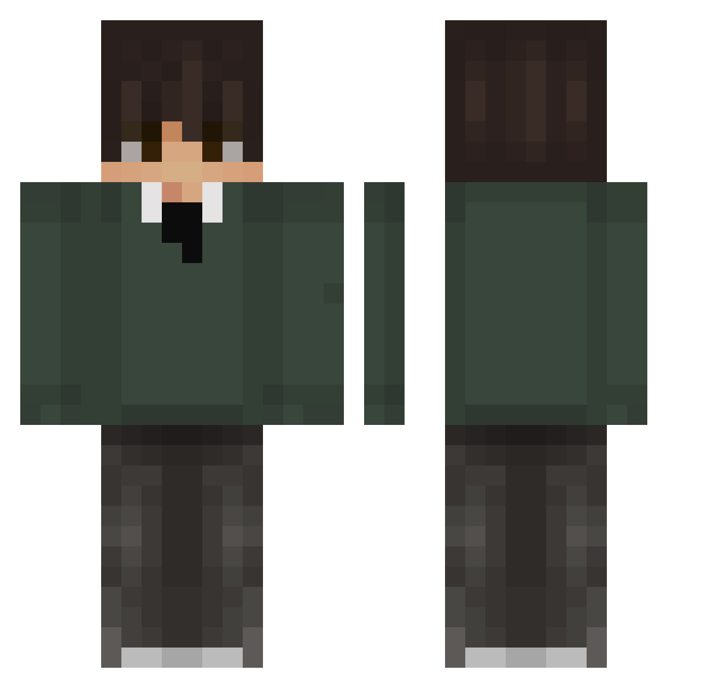 twxqt Minecraft skin, front and back view