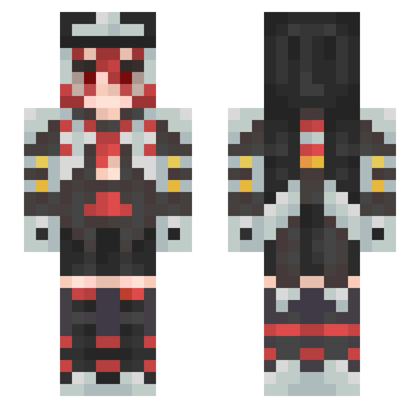 voicca Minecraft skin, front and back view