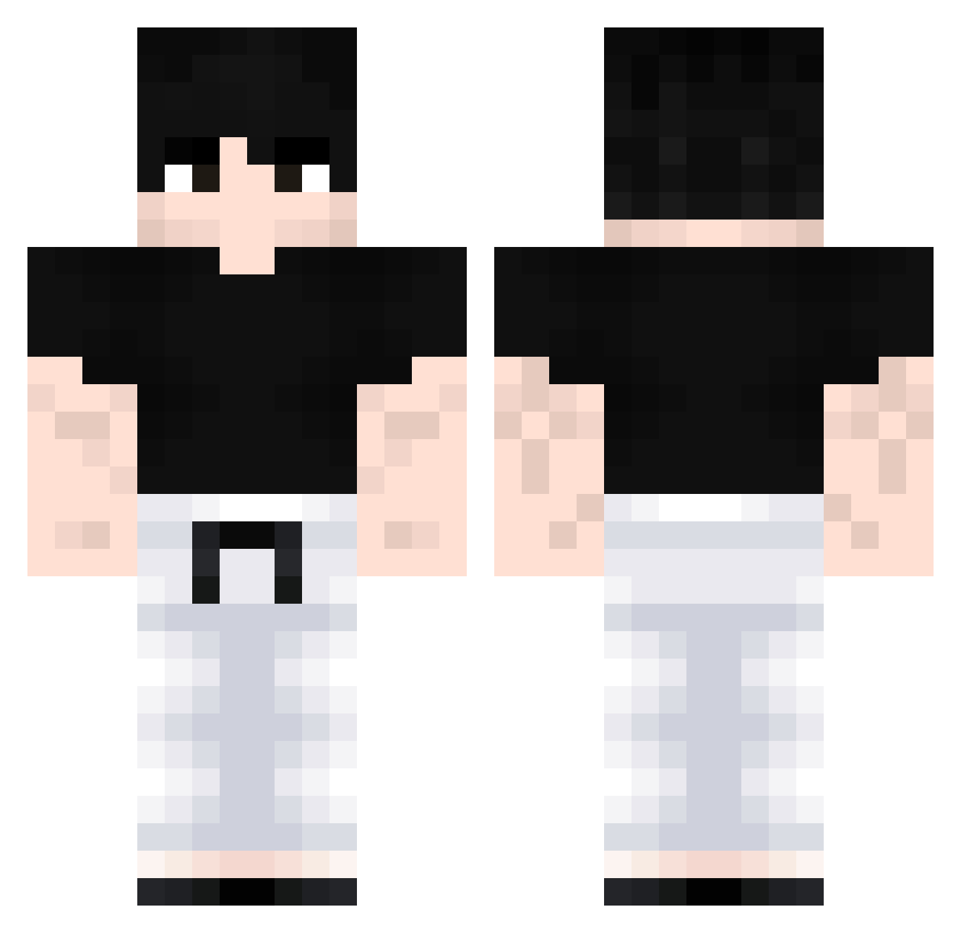 RoiTak Minecraft skin, front and back view