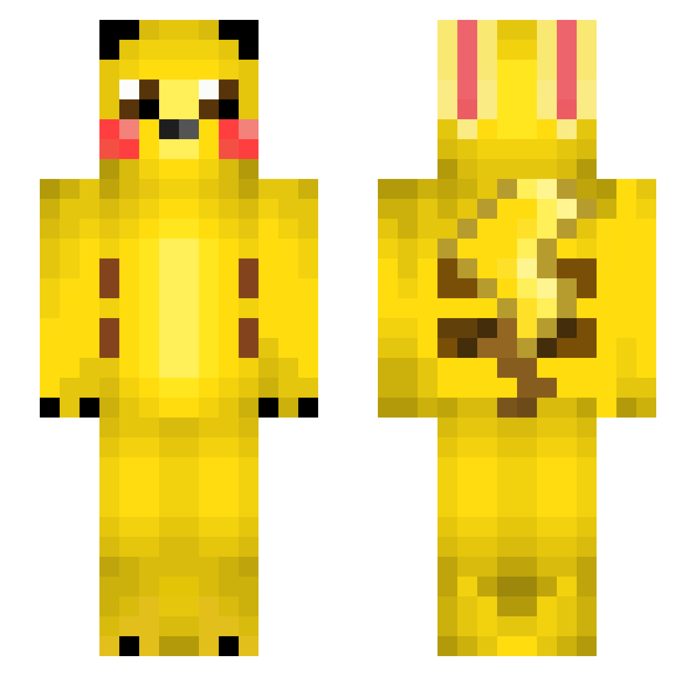Nyni Minecraft skin, front and back view
