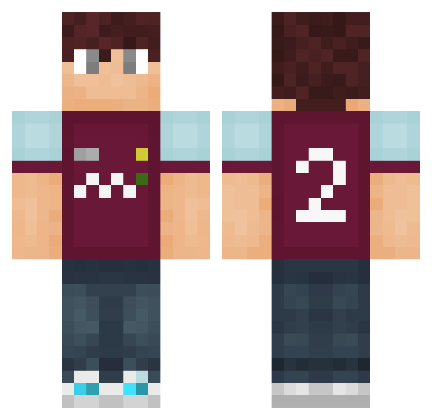 JohnBerry95 Minecraft skin, front and back view