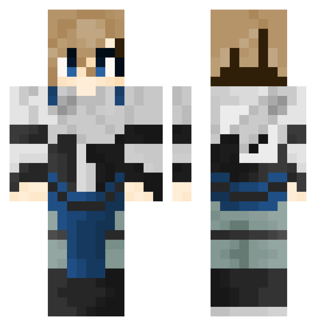 DeltaEdgelord Minecraft skin, front and back view
