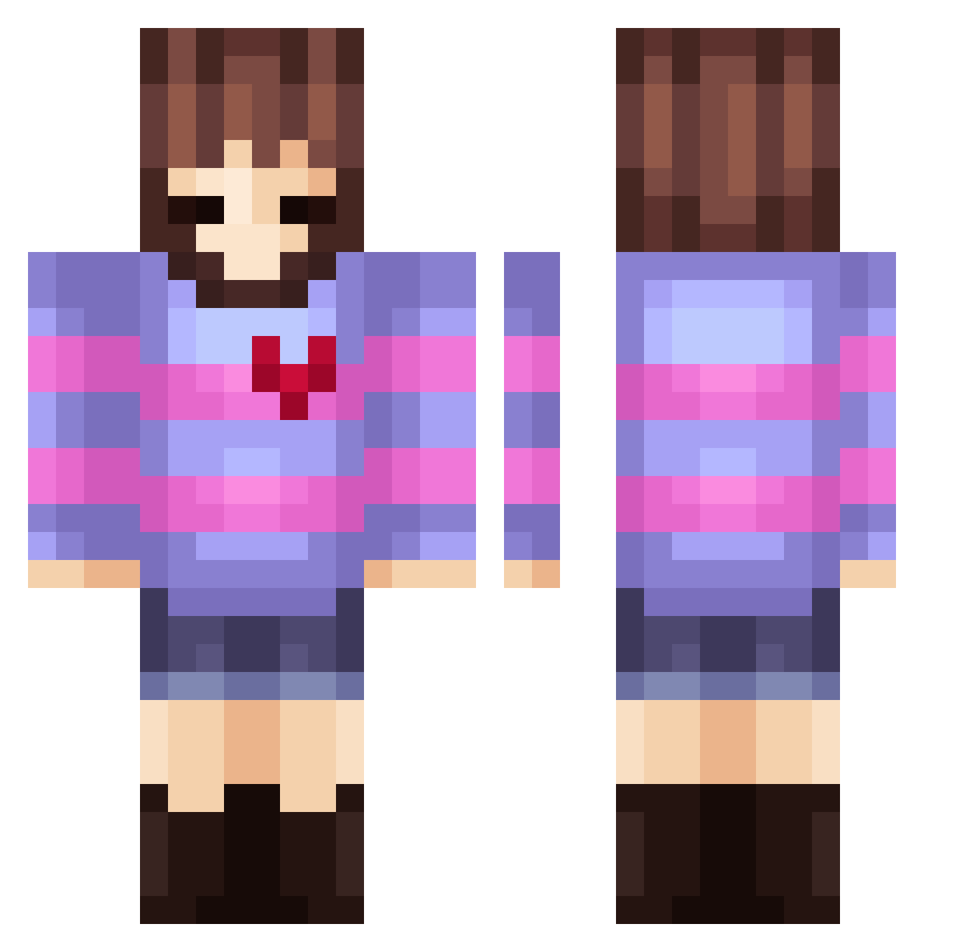 Kq_1 Minecraft skin, front and back view