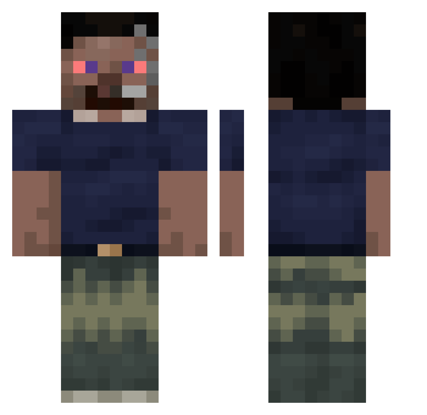 RadexKonera Minecraft skin, front and back view