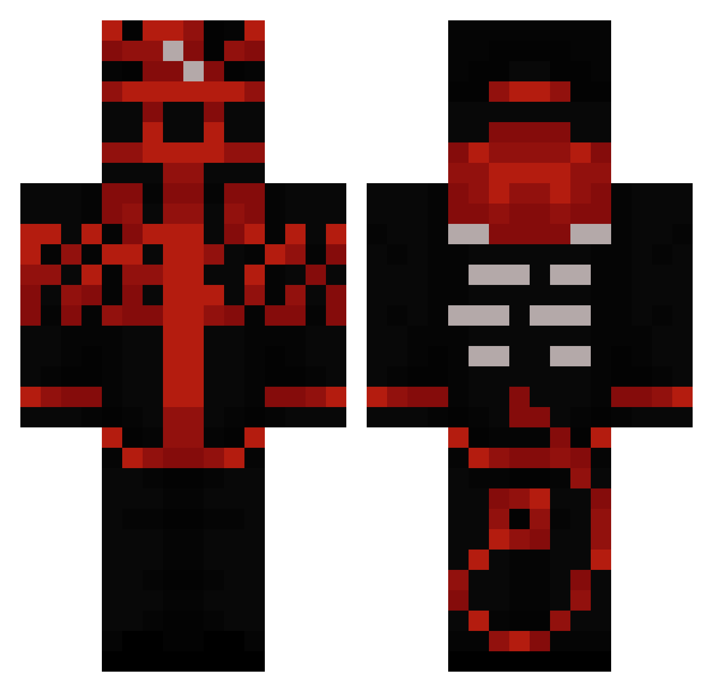 GE0ZY Minecraft skin, front and back view