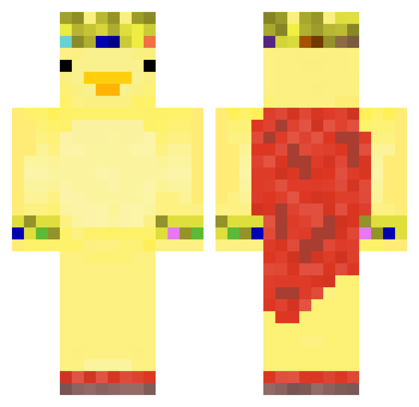 RdottyTBirdy Minecraft skin, front and back view