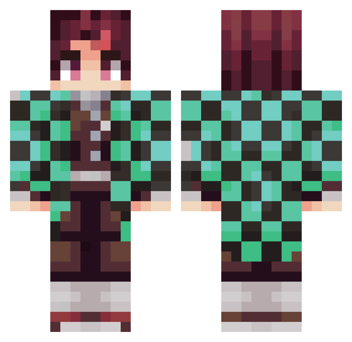 Kami_206 Minecraft skin, front and back view