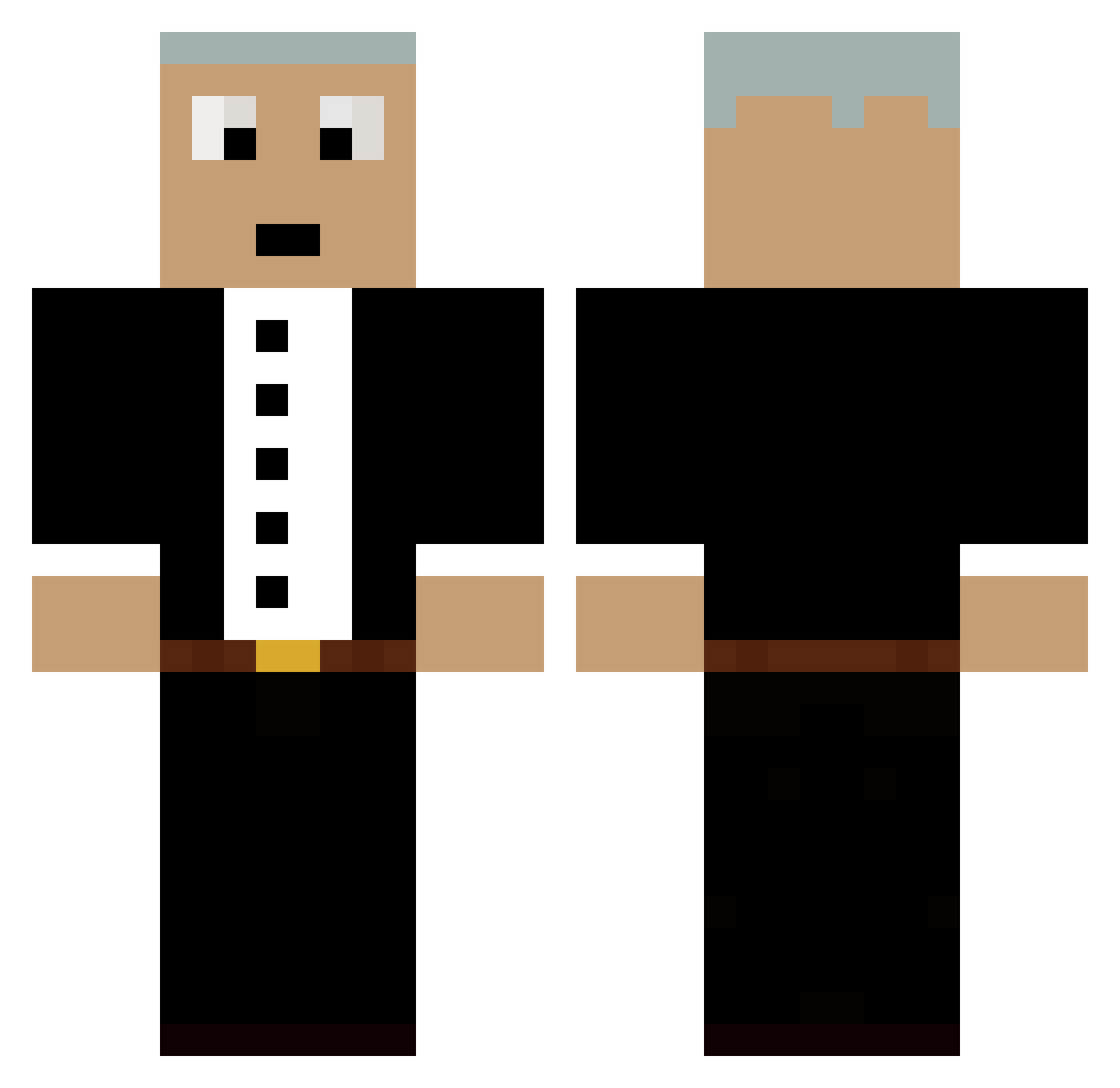 Starbr0t Minecraft skin, front and back view