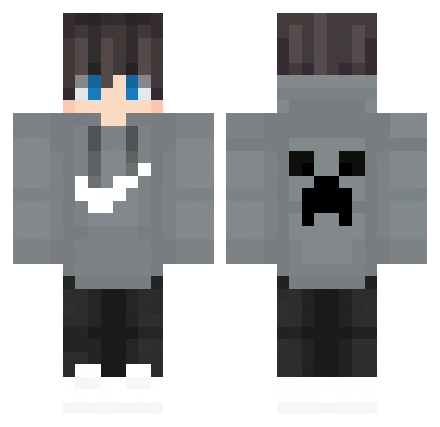 Sotralas Minecraft skin, front and back view