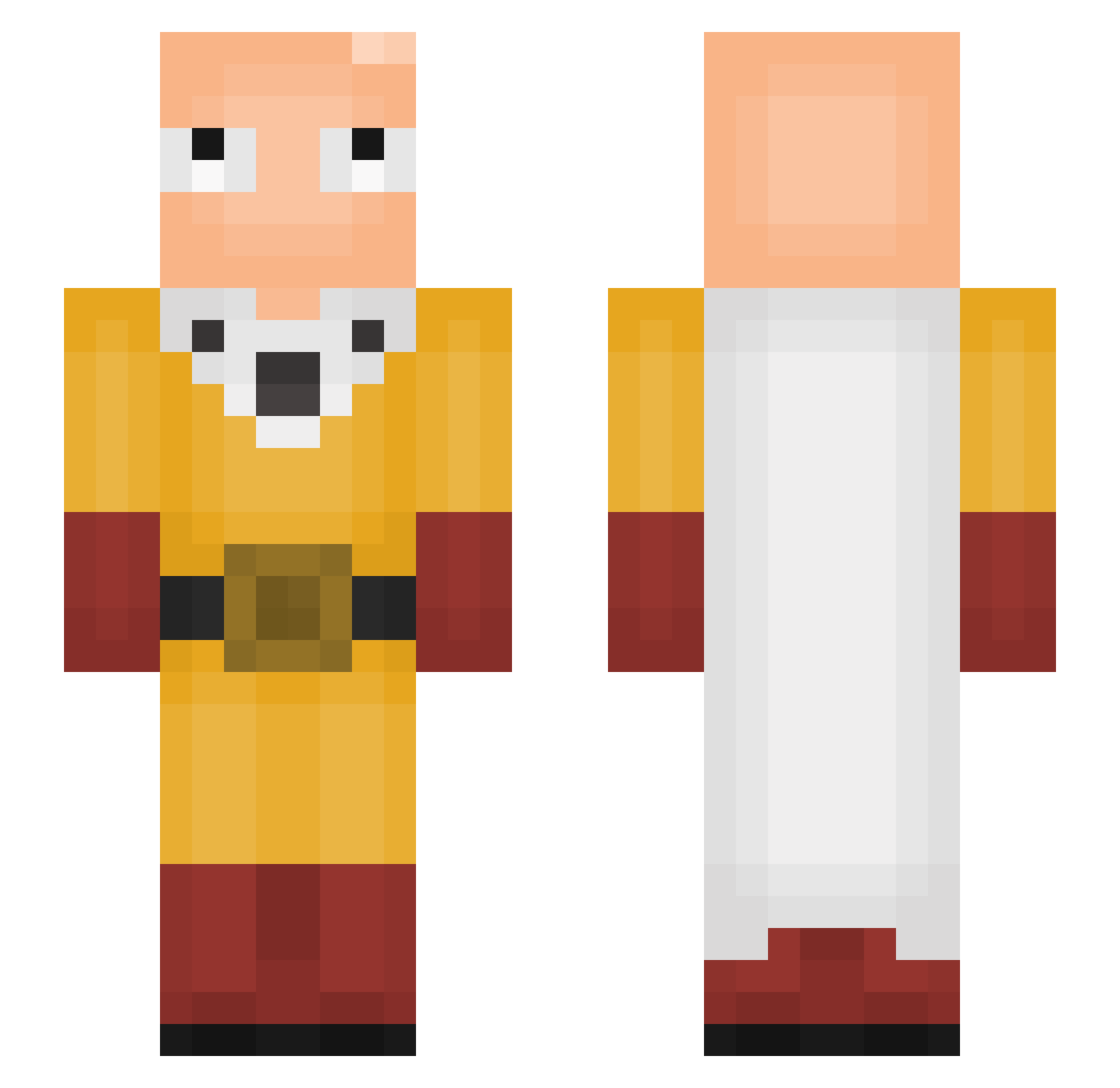 KernelFluffy69 Minecraft skin, front and back view