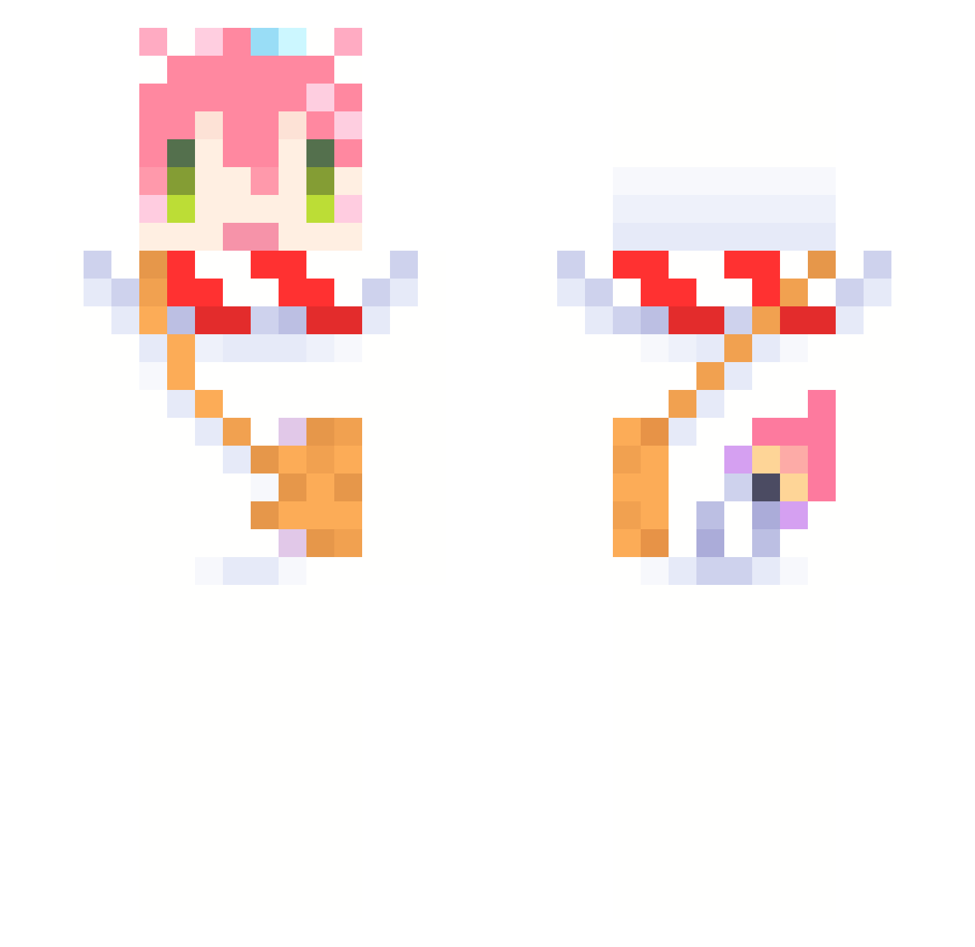 Chikuma_ Minecraft skin, front and back view