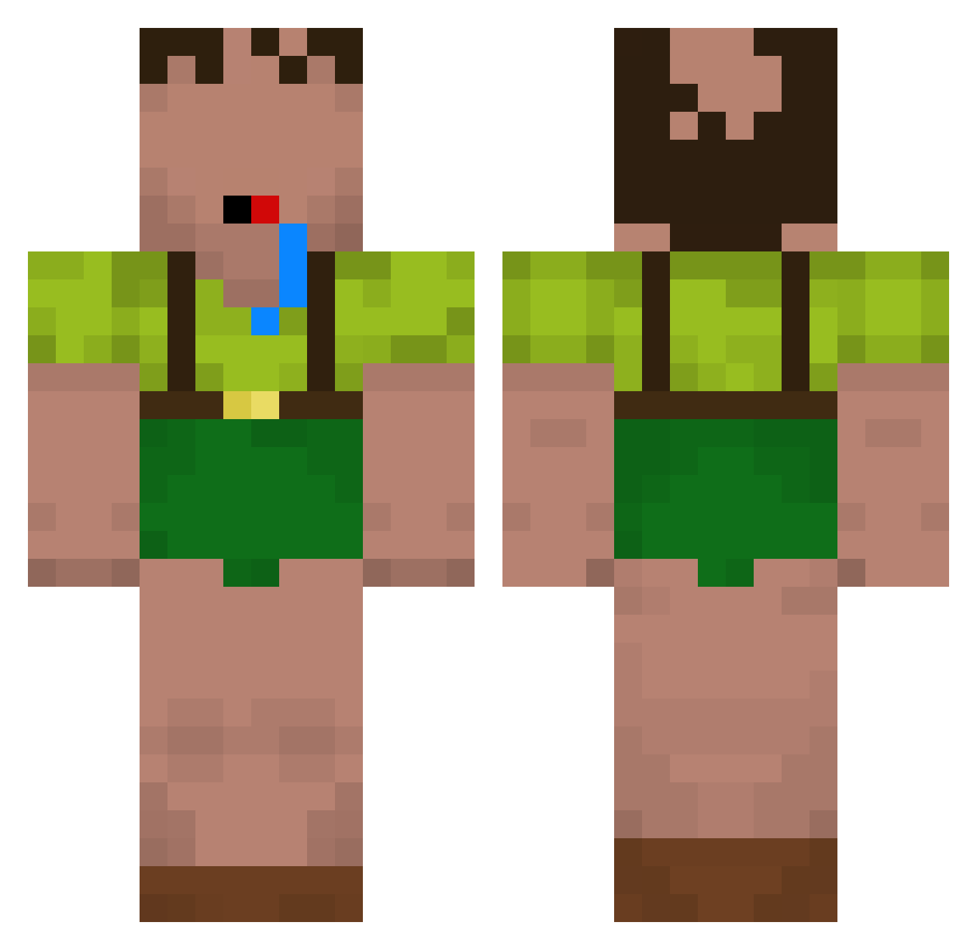 MaxFray Minecraft skin, front and back view