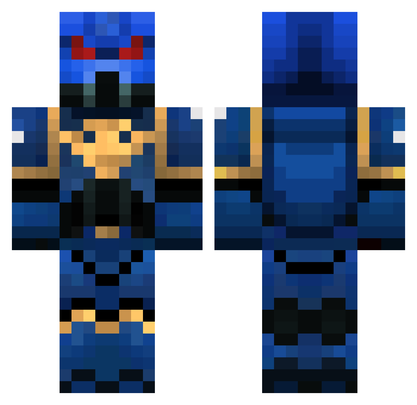 zenorefe Minecraft skin, front and back view