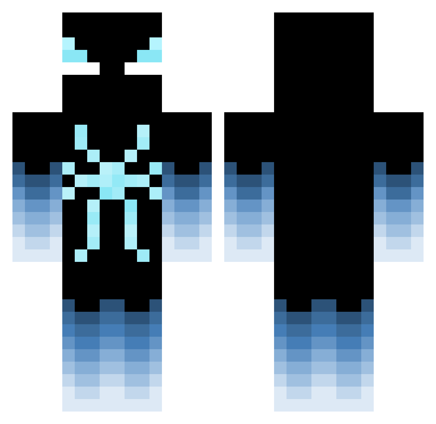 AscendGaming Minecraft skin, front and back view