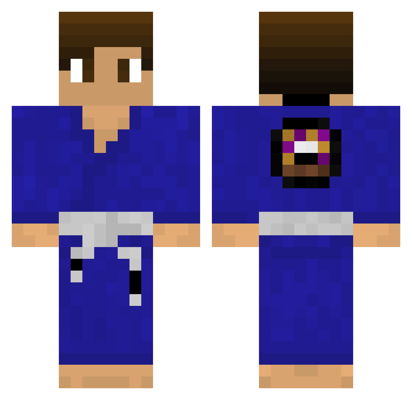 Hazern Minecraft skin, front and back view