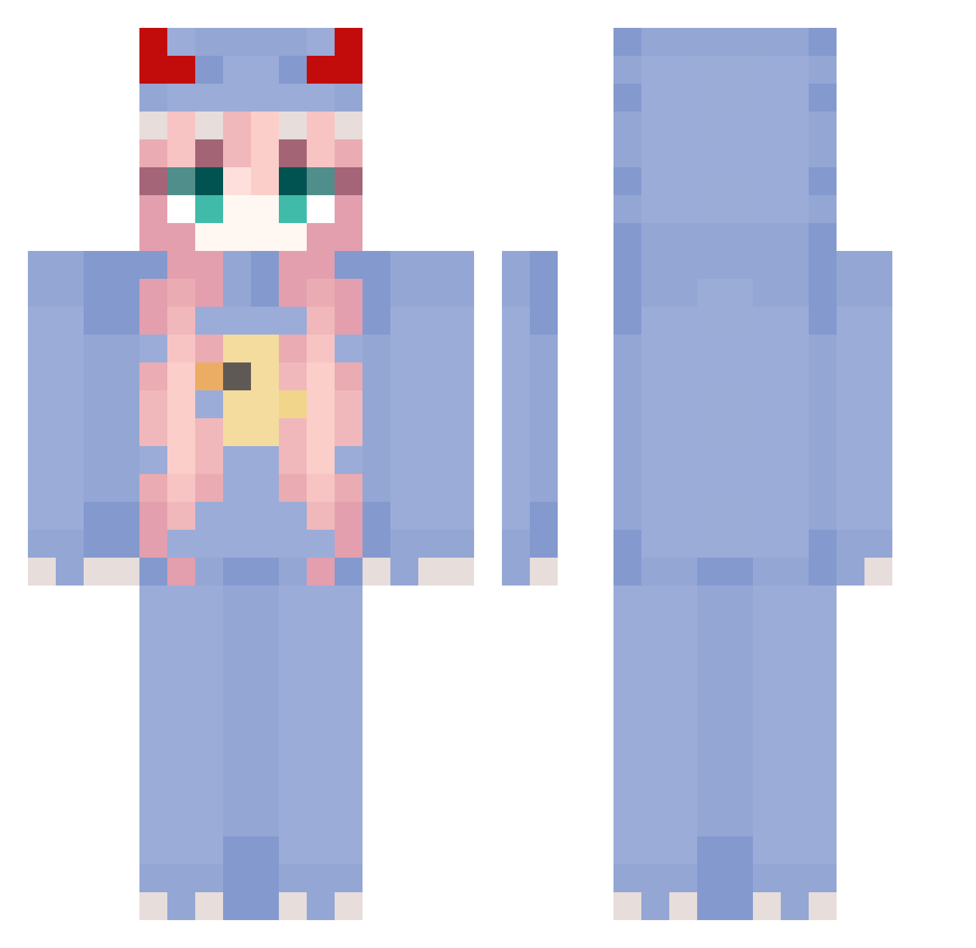 znyt Minecraft skin, front and back view