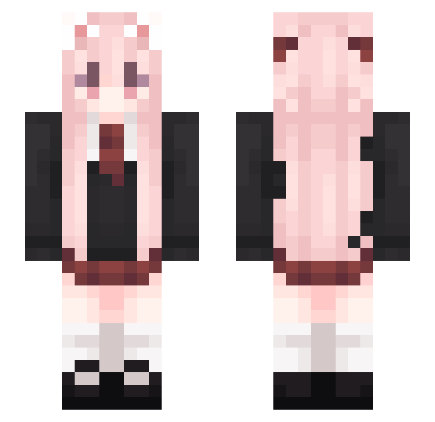 Realbutbad Minecraft skin, front and back view
