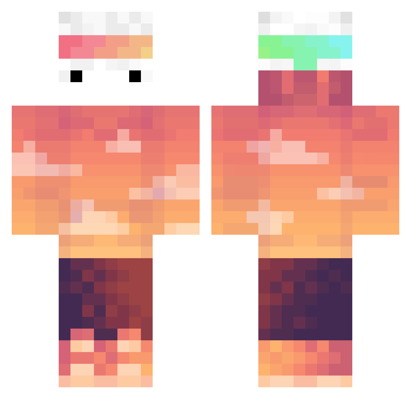 Sa6_ Minecraft skin, front and back view