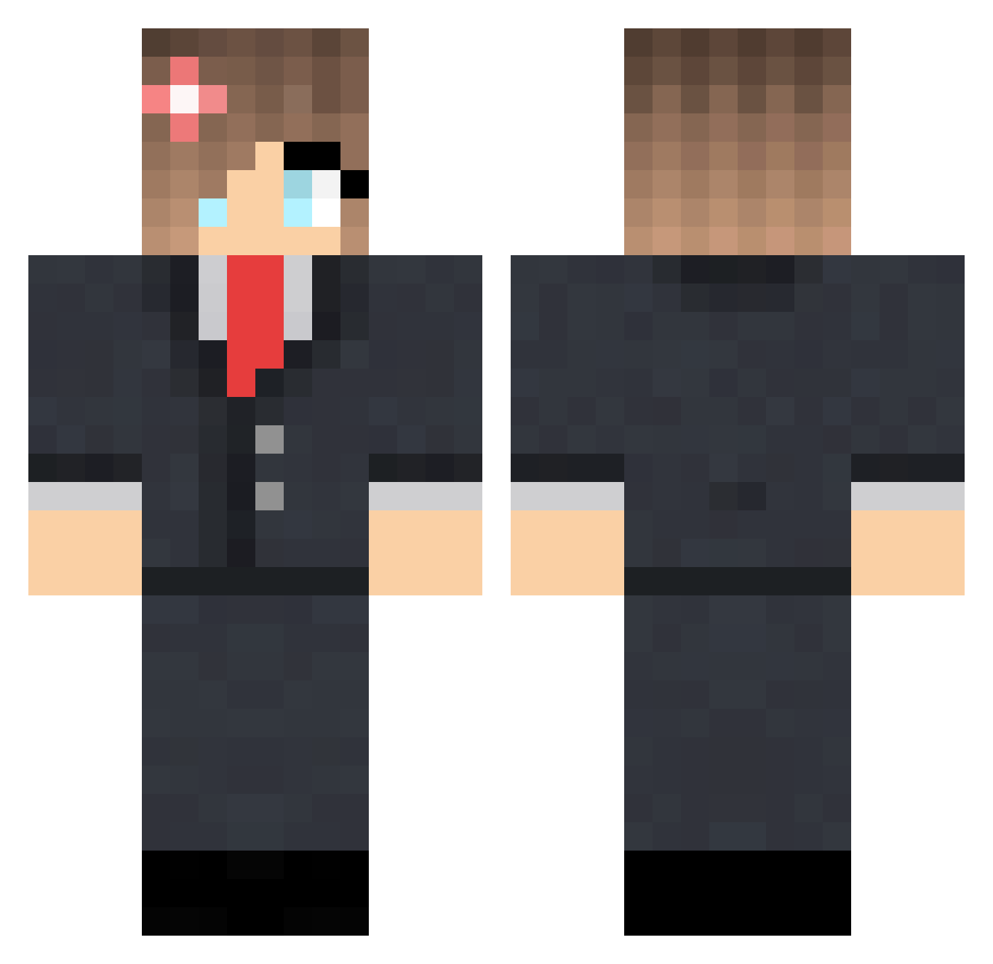 whiteb1r Minecraft skin, front and back view