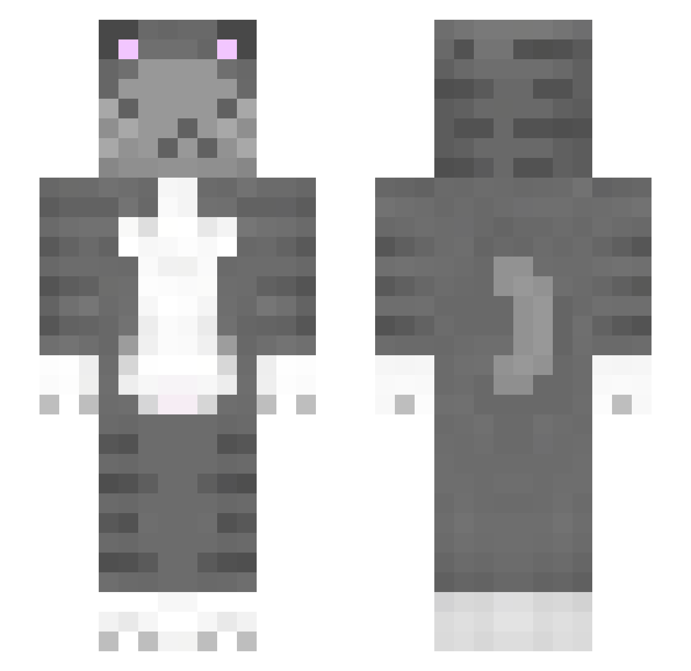 hypisel Minecraft skin, front and back view