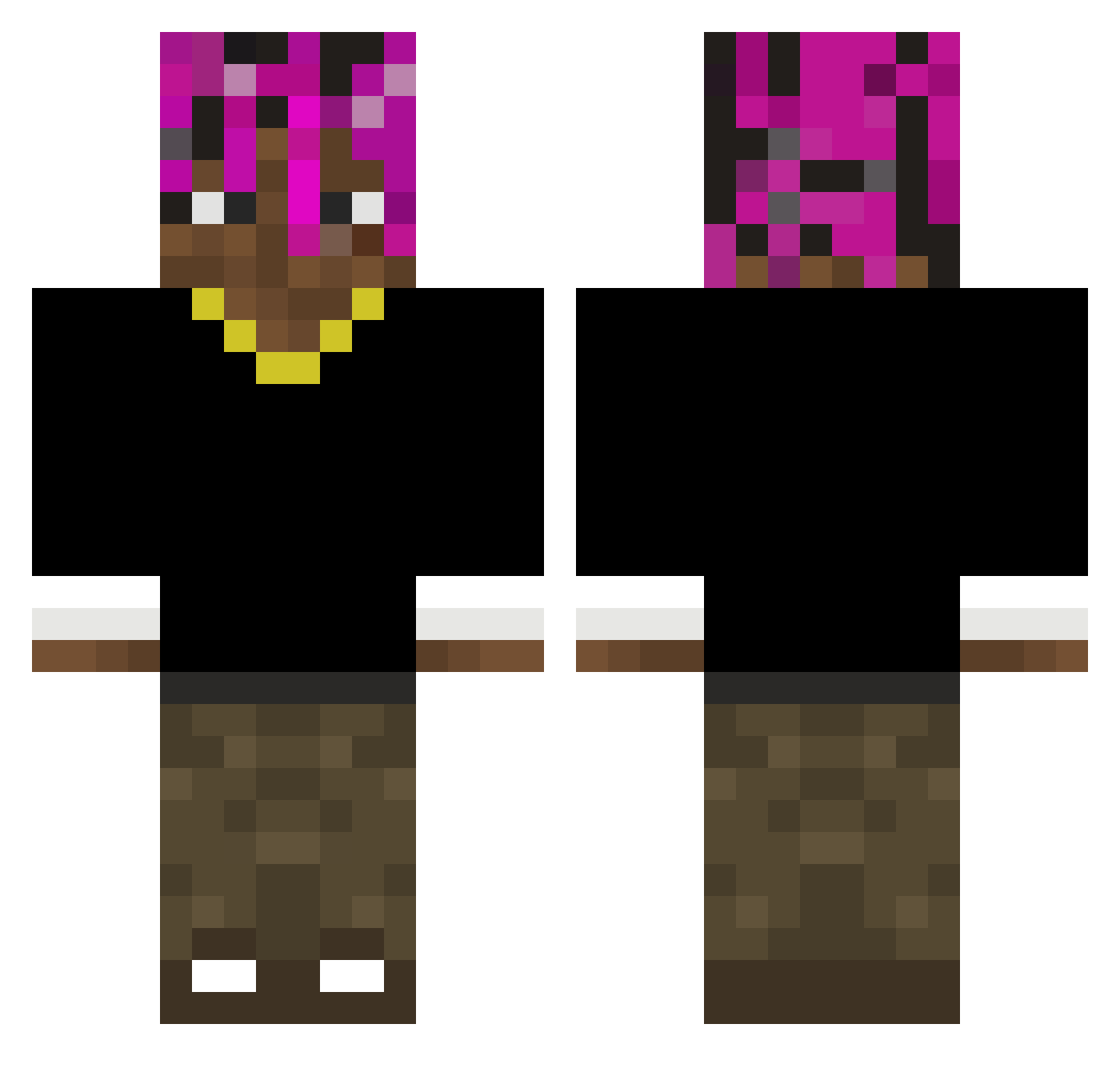 Samba_Sam Minecraft skin, front and back view
